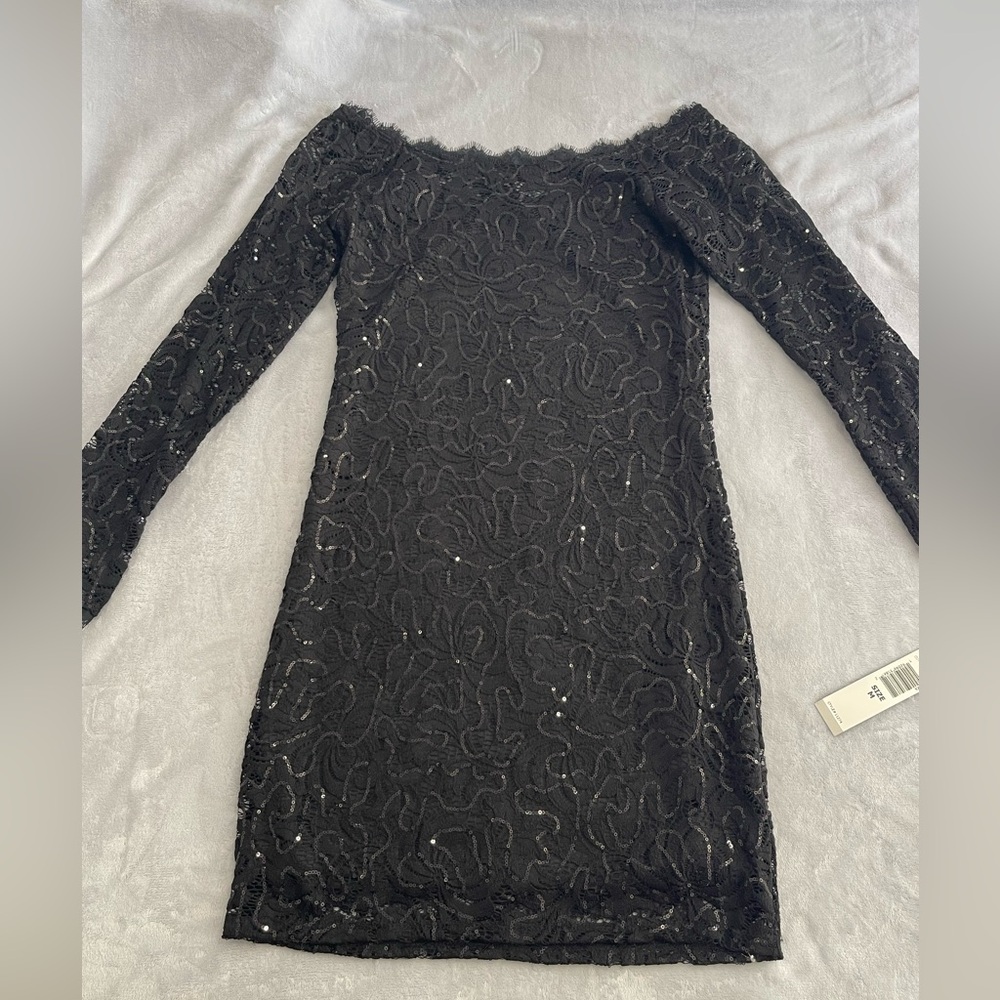 Jump Black Sequin Long Sleeve Dress